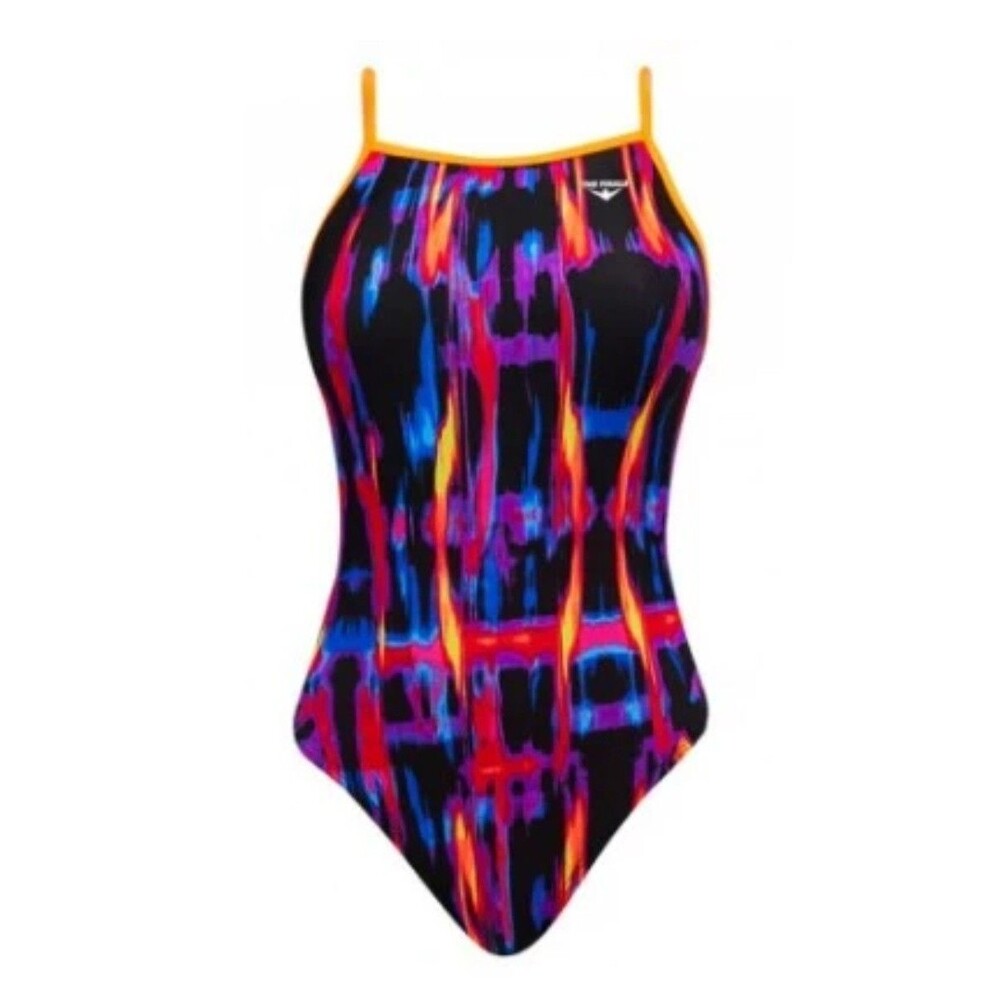 TYR The Finals Women 1pc Freestyle Swimsuit Wing Back Rainbow - Size 30 - New